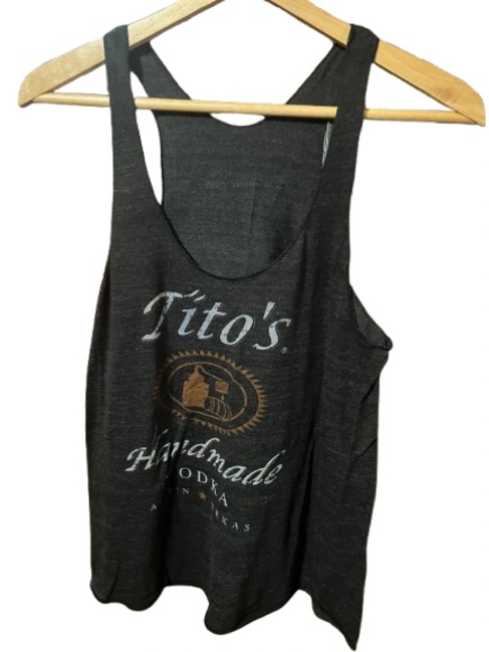 Tito's Handmade Vodka Black Graphic Tank Size Large